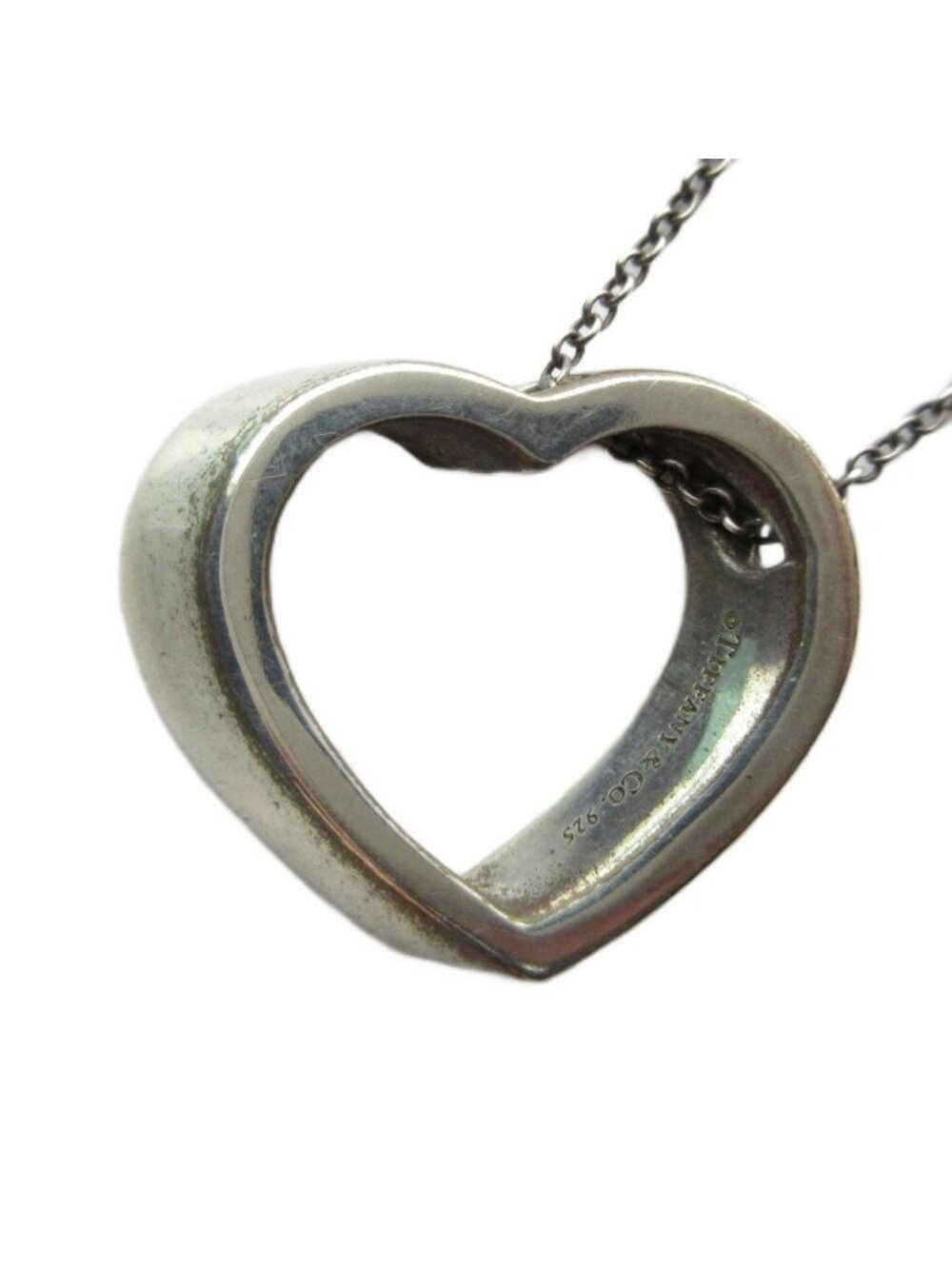 Tiffany & Co Geometric Heart Pendant Logo Silver